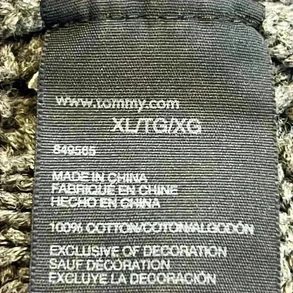 Tommy Hilfiger Sweater Women’s XL Gray Open Diamond Pattern Scoop Neck Knit - Picture 7 of 10